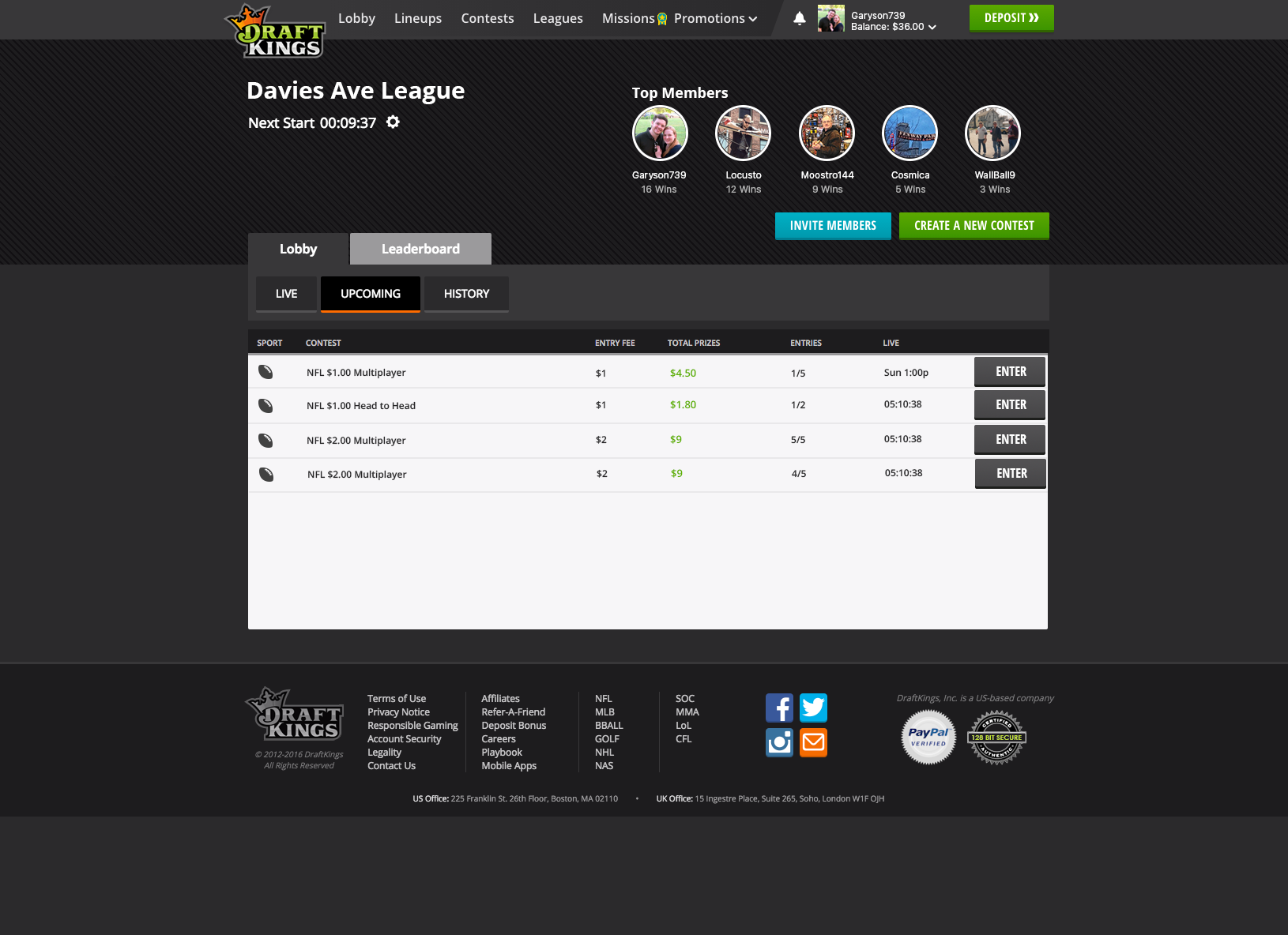 DraftKings Leagues  Create your own private league at Draftkings