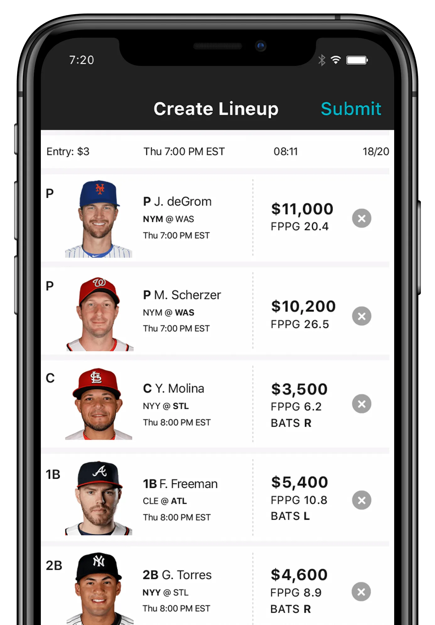 DraftKings Baseball Scoring